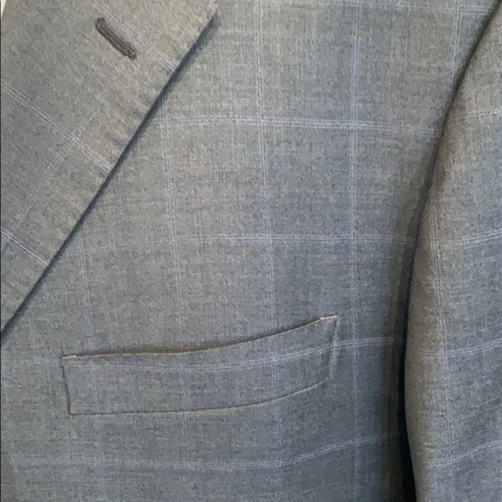 42R Zegna 3 button gray window pane suit Italian - Picture 3 of 8
